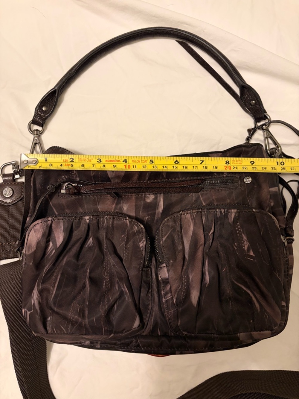 EUC MZ Wallace Brown Featherprint Shoulder/Crossbody Bag - Picture 9 of 11